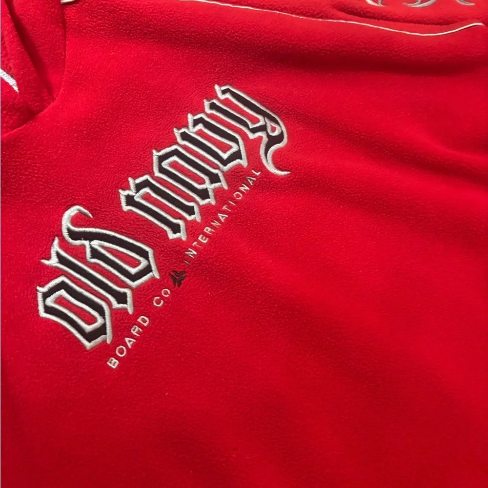 Vintage Old Navy Board Co. Red Flame Sleeve Hoodie — Size L